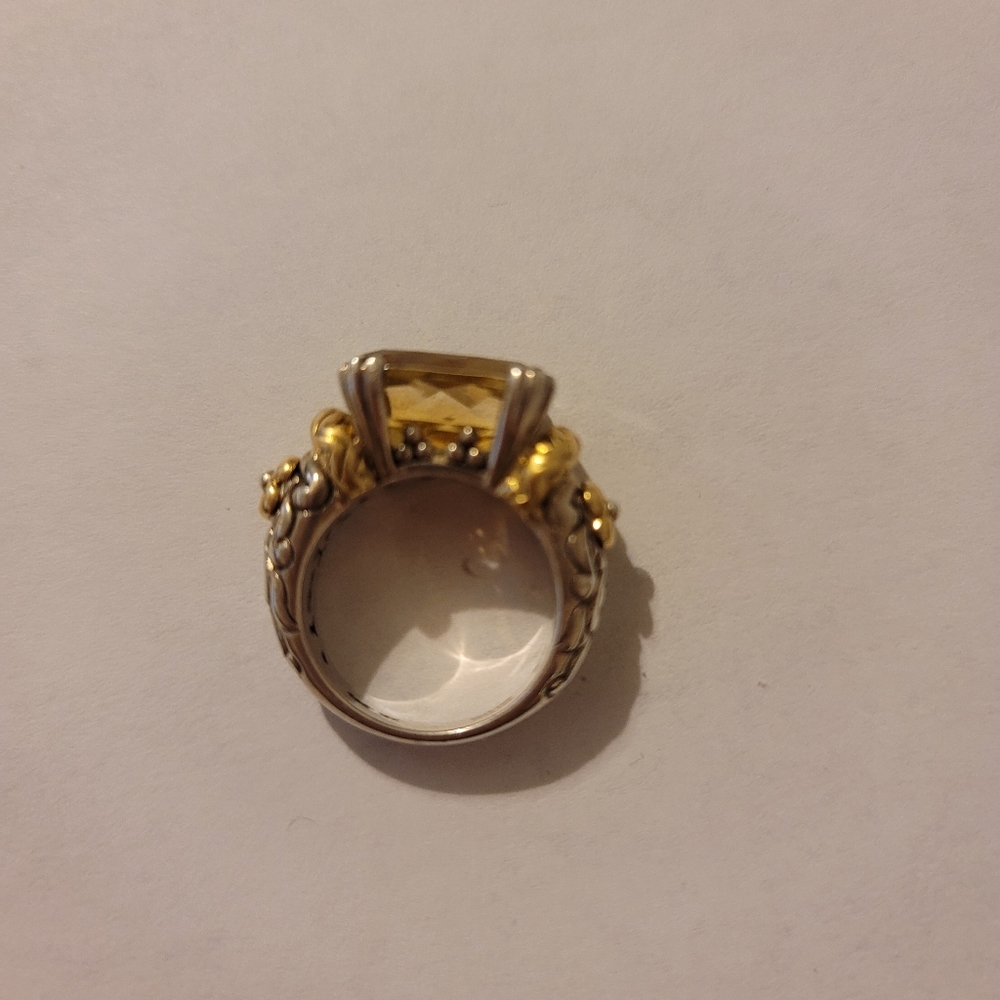 Barbara Bixby Silver and 18k gold Citrine Ring 7